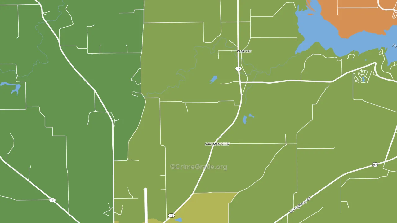 Vandyke, TX Map of Robbery Rates