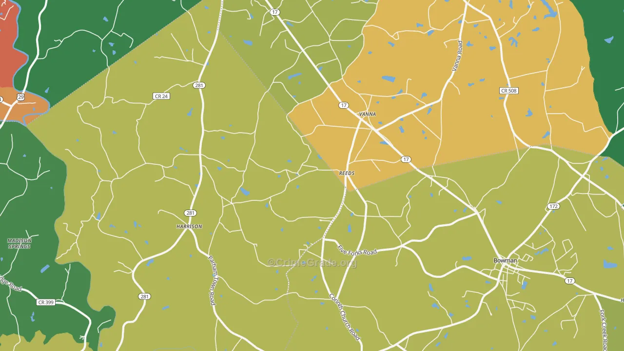 Vanna, GA Map of Robbery Rates