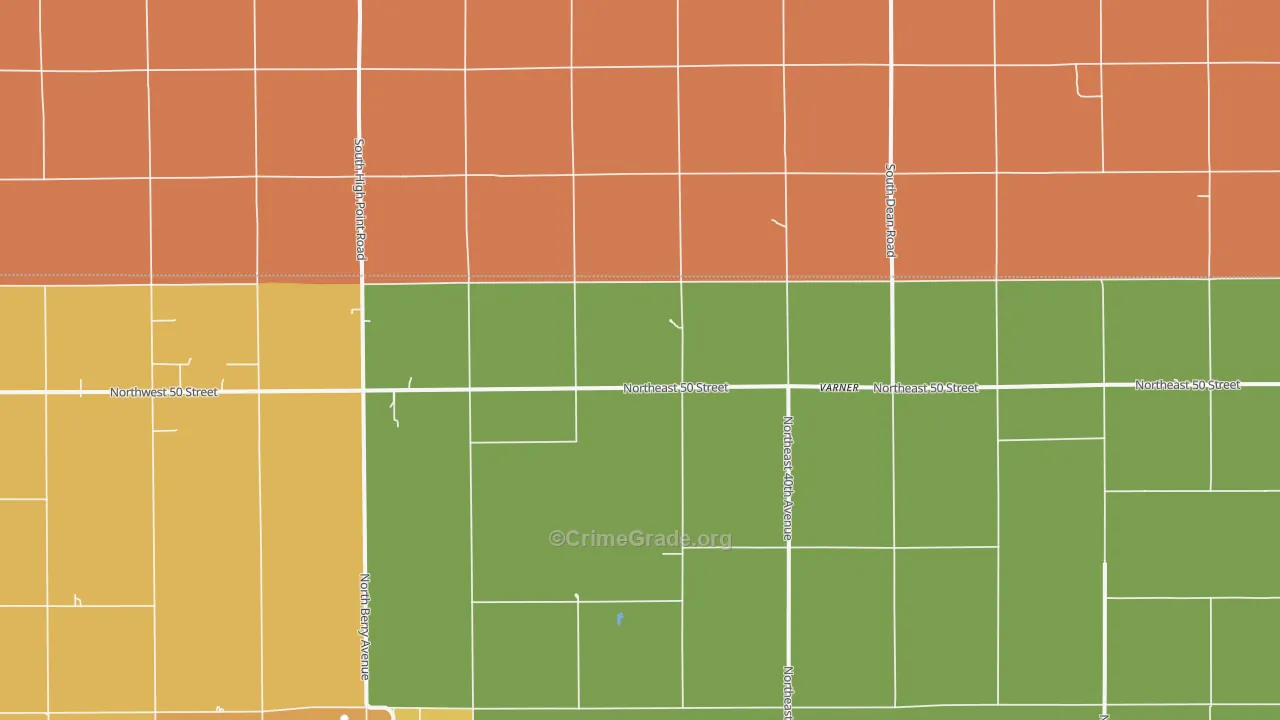 Varner, KS Map of Robbery Rates