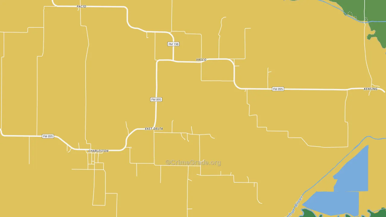 Vasco, TX Map of Robbery Rates