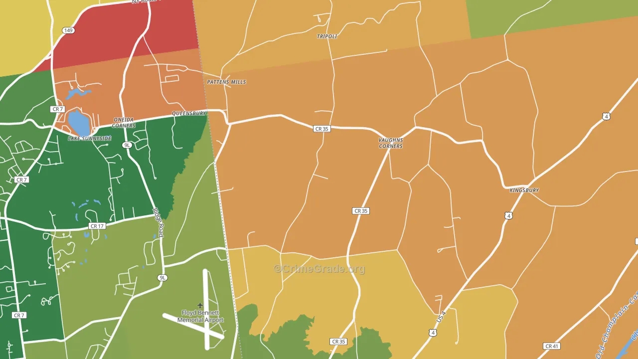 Vaughns Corners, NY Map of Robbery Rates