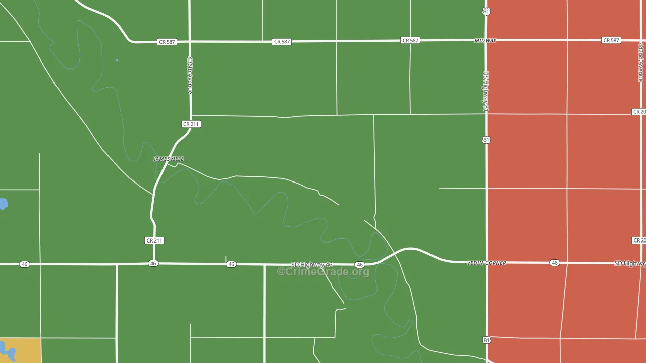 Vedin Corner, SD Map of Robbery Rates