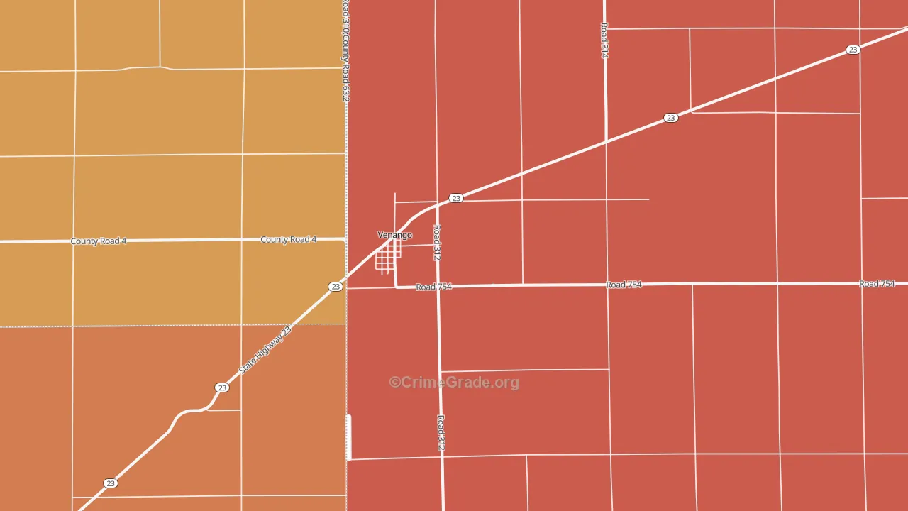 Venango, NE Map of Robbery Rates