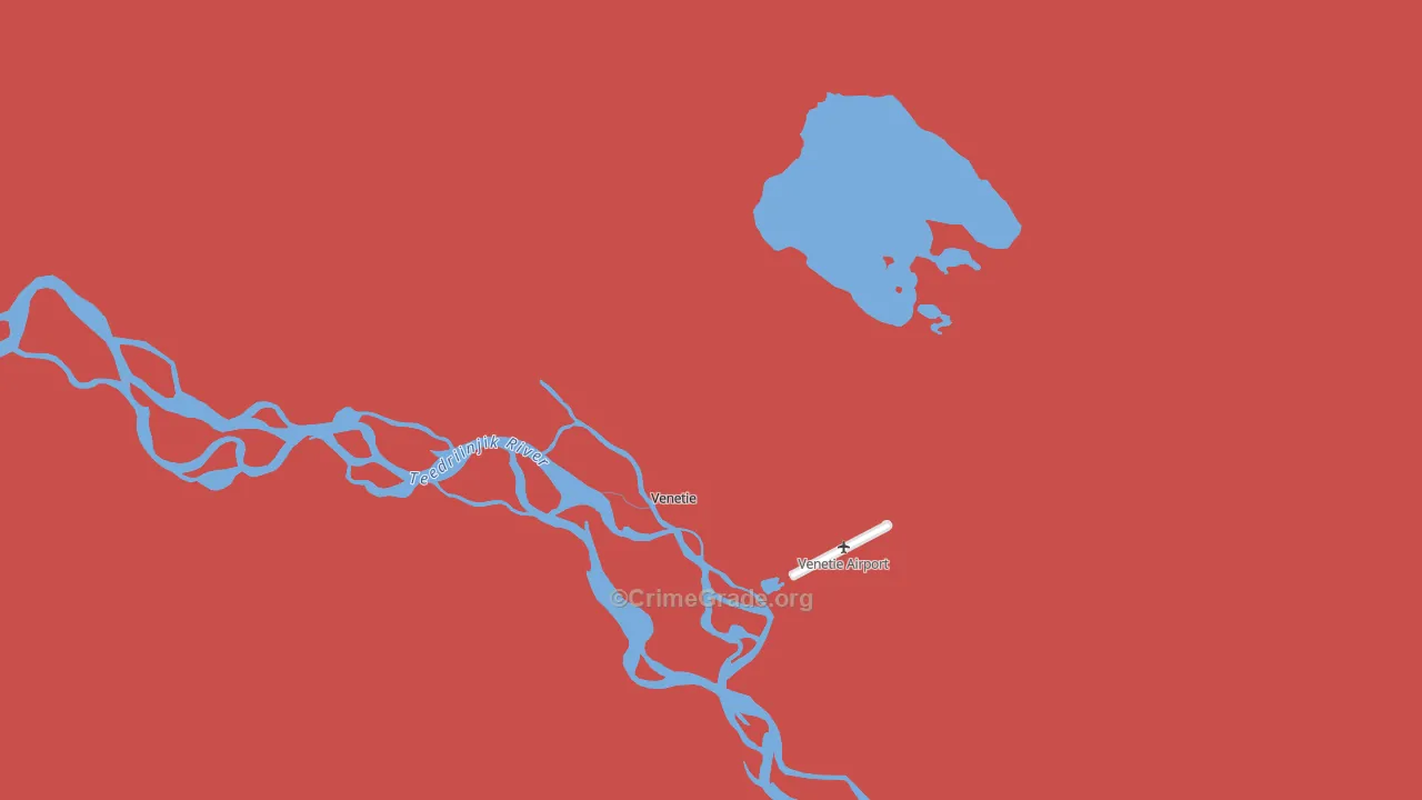 Venetie, AK Map of Robbery Rates