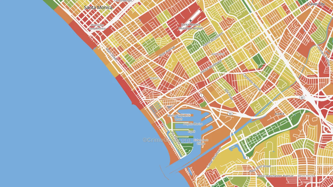 Venice, CA Map of Robbery Rates
