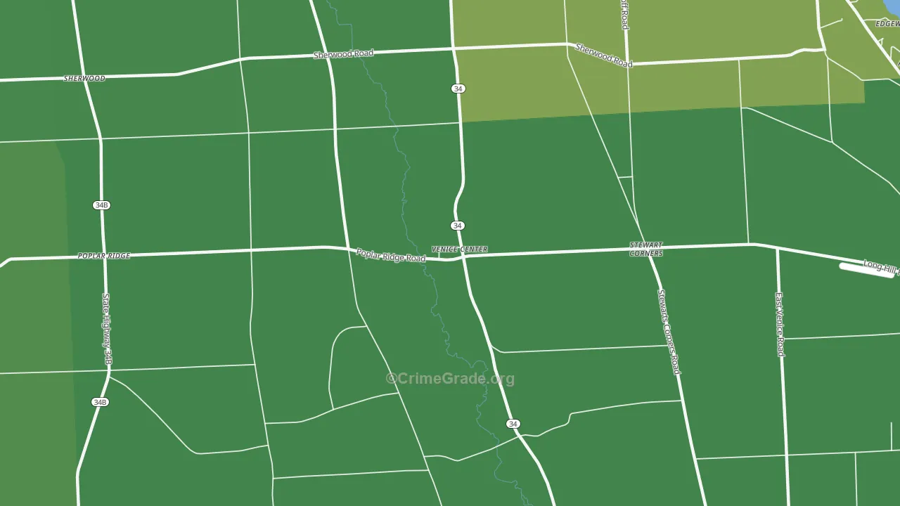 Venice Center, NY Map of Robbery Rates