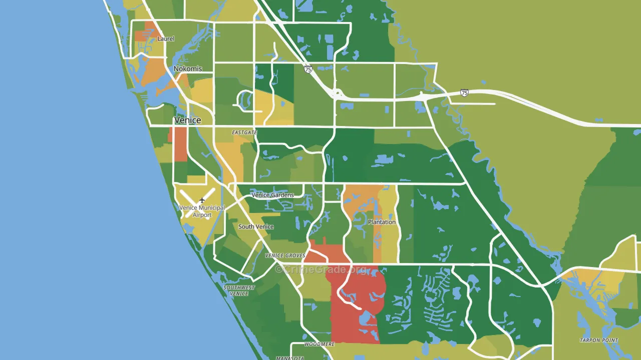 Venice, FL Map of Robbery Rates