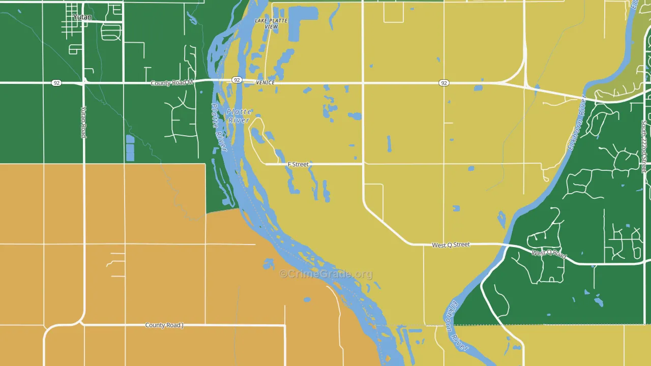 Venice, NE Map of Robbery Rates