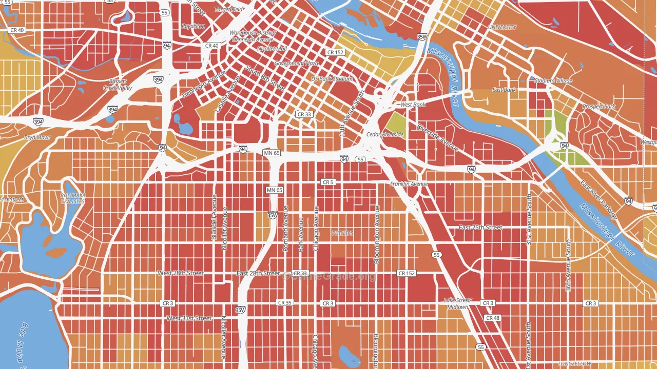 Ventura Village, Minneapolis, MN Map of Robbery Rates