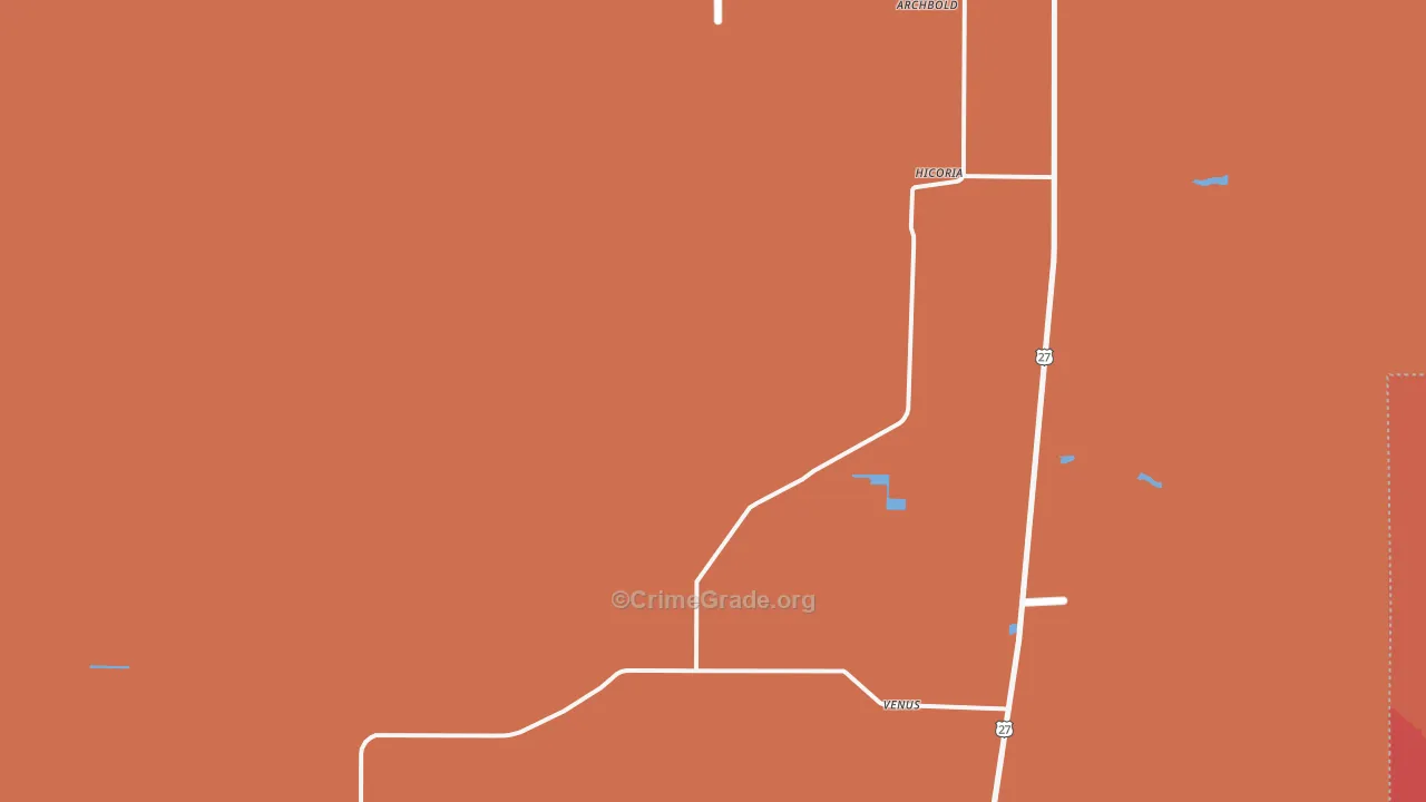Venus, FL Map of Robbery Rates
