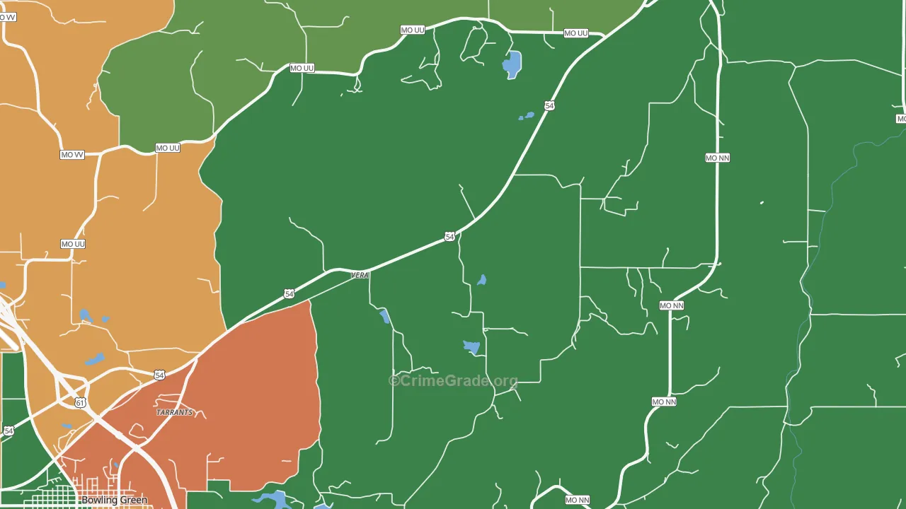 Vera, MO Map of Robbery Rates