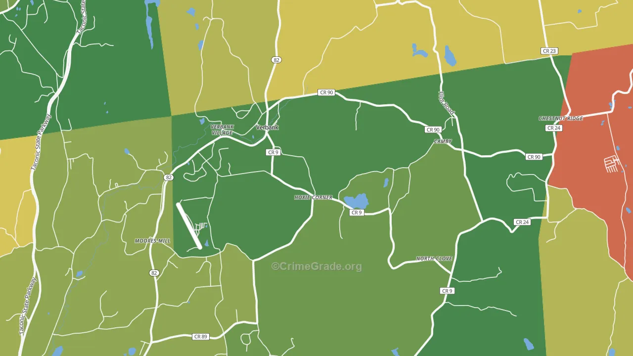 Verbank, NY Map of Robbery Rates