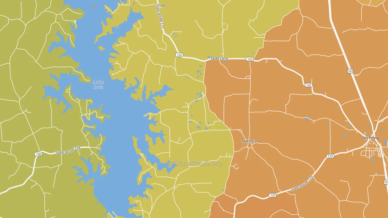 Verda, LA Map of Robbery Rates