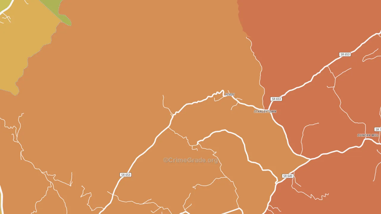 Verdi, VA Map of Robbery Rates