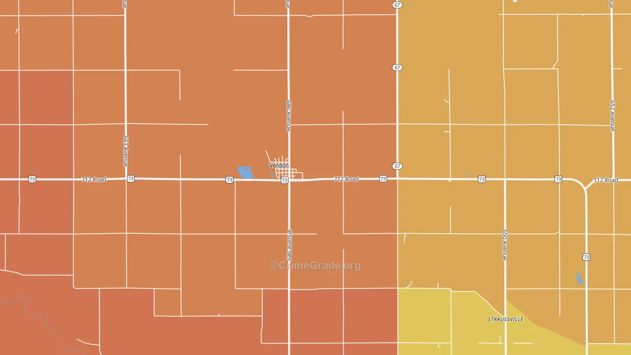 Verdon, NE Map of Robbery Rates