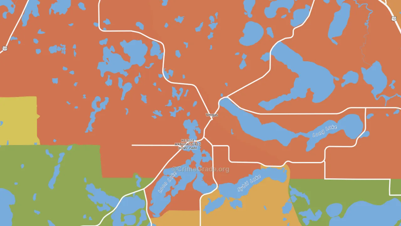 Vergas, MN Map of Robbery Rates