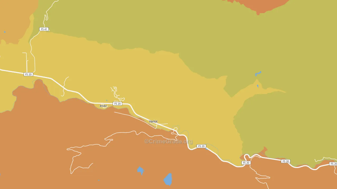 Verlot, WA Map of Robbery Rates