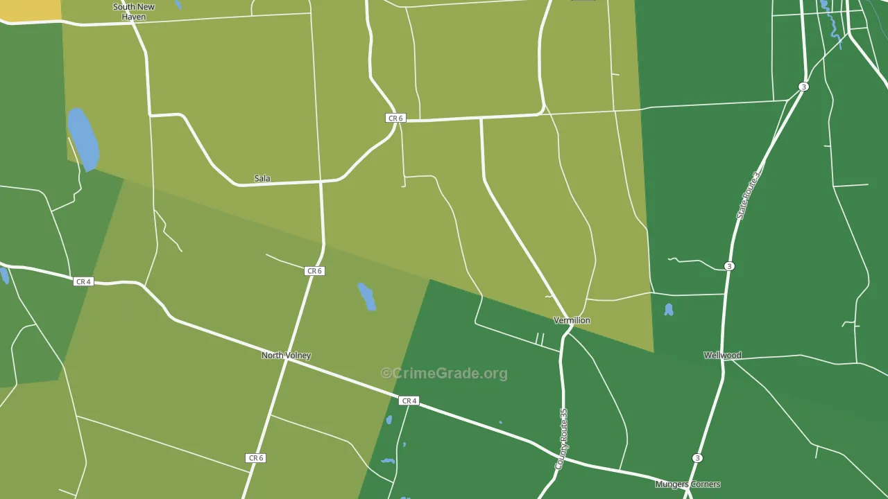 Vermilion, NY Map of Robbery Rates