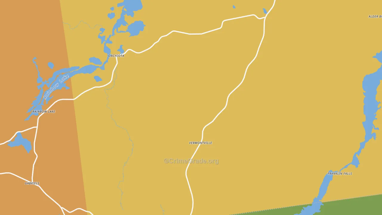 Vermontville, NY Map of Robbery Rates