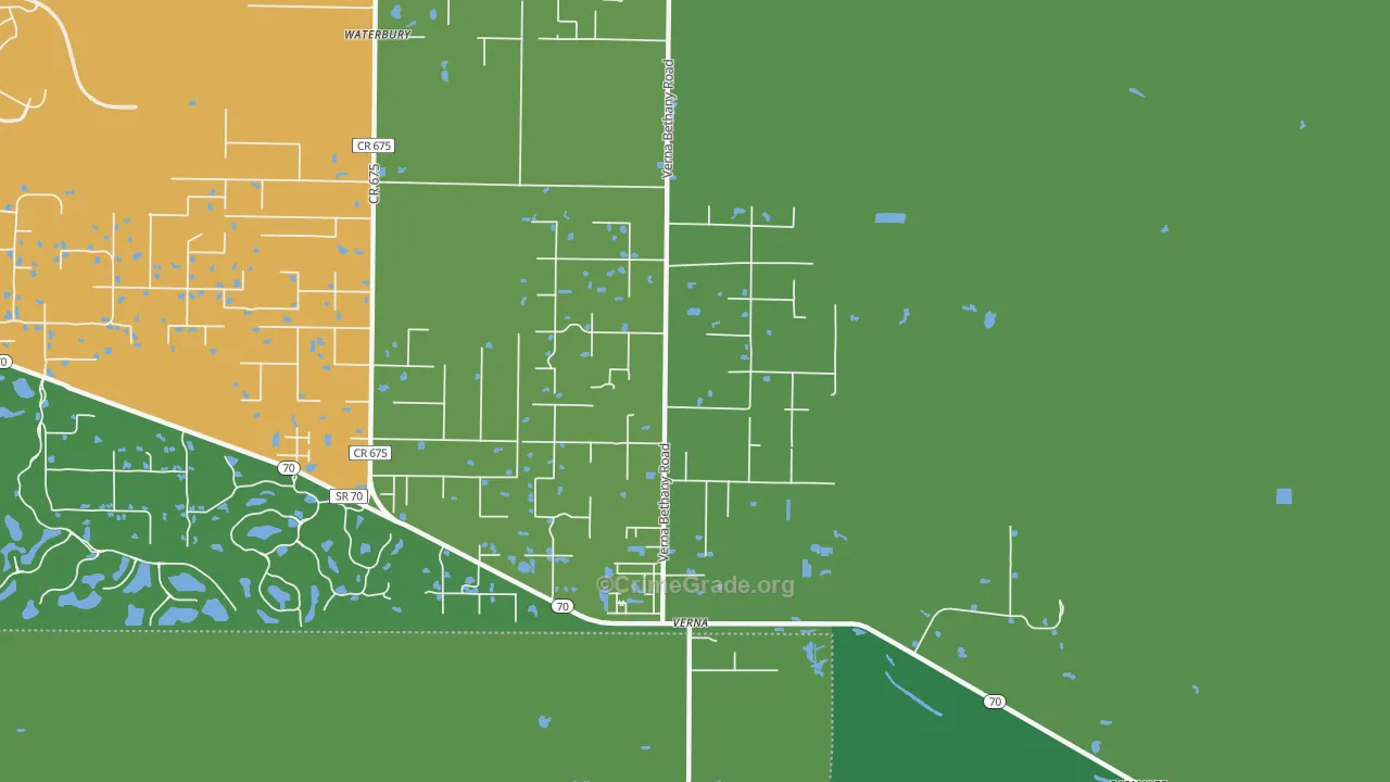 Verna, FL Map of Robbery Rates