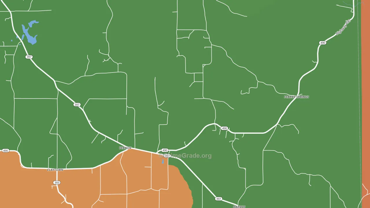 Vernon, MS Map of Robbery Rates