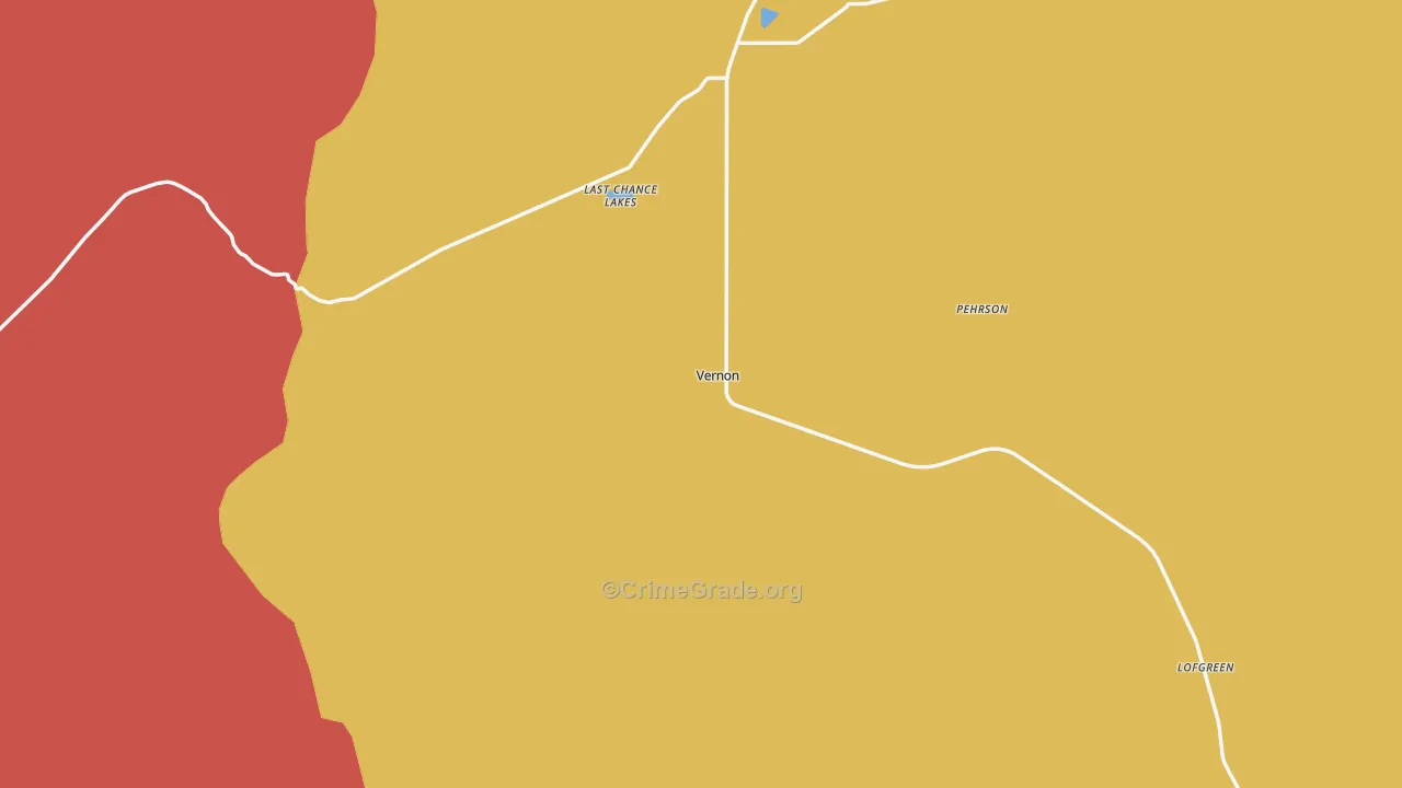 Vernon, UT Map of Robbery Rates