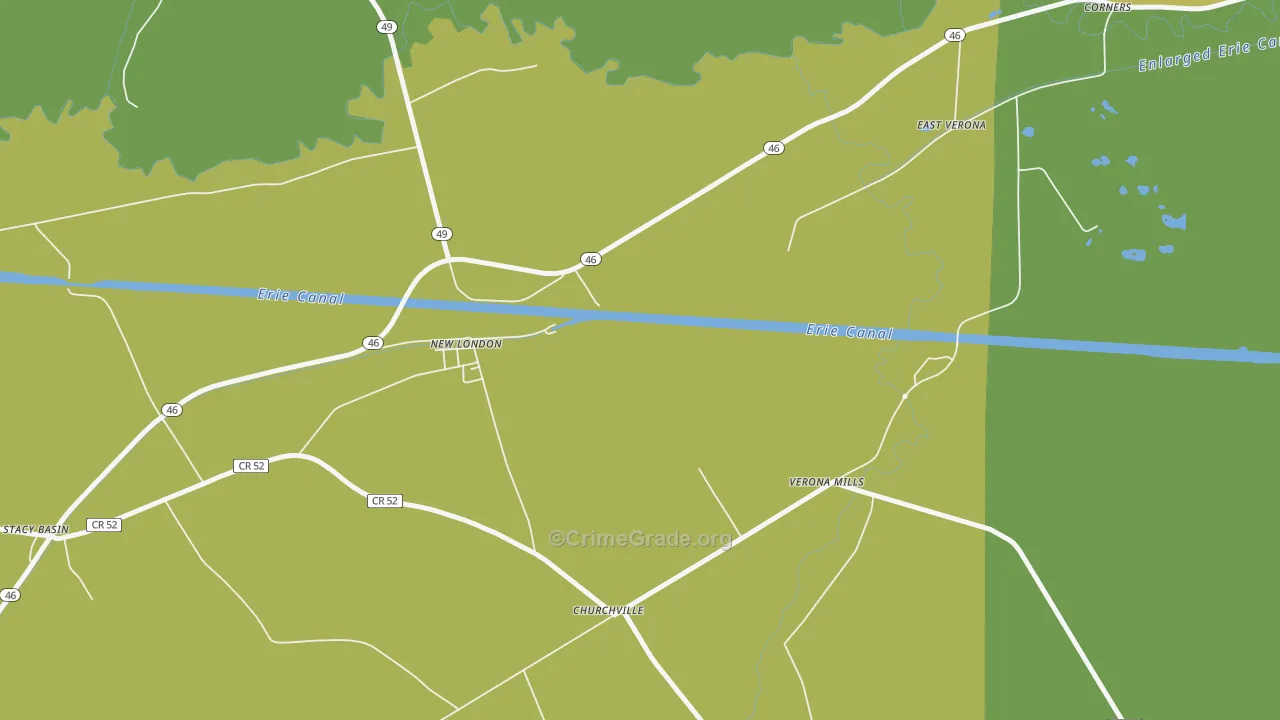 Verona Mills, NY Map of Robbery Rates