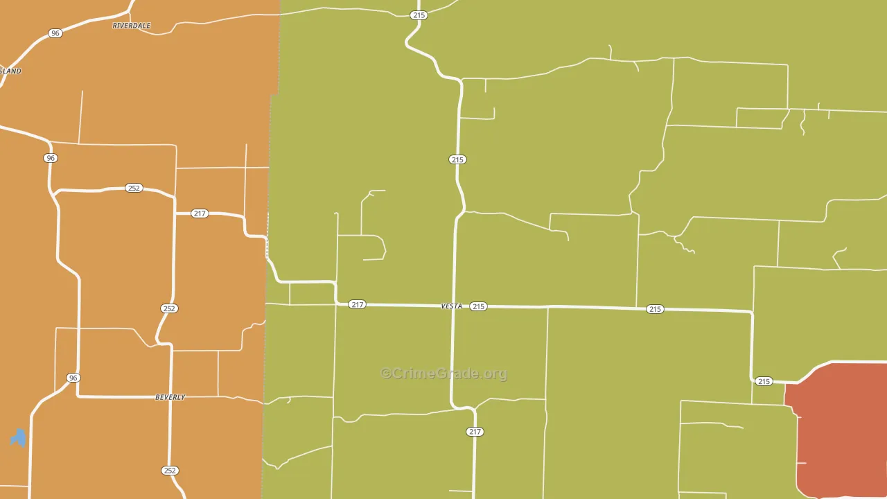 Vesta, AR Map of Robbery Rates