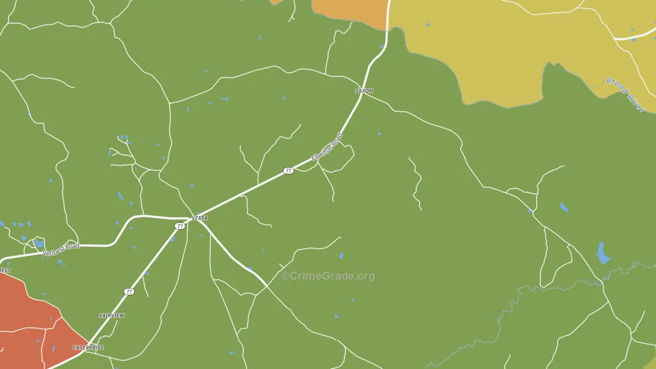Vesta, GA Map of Robbery Rates