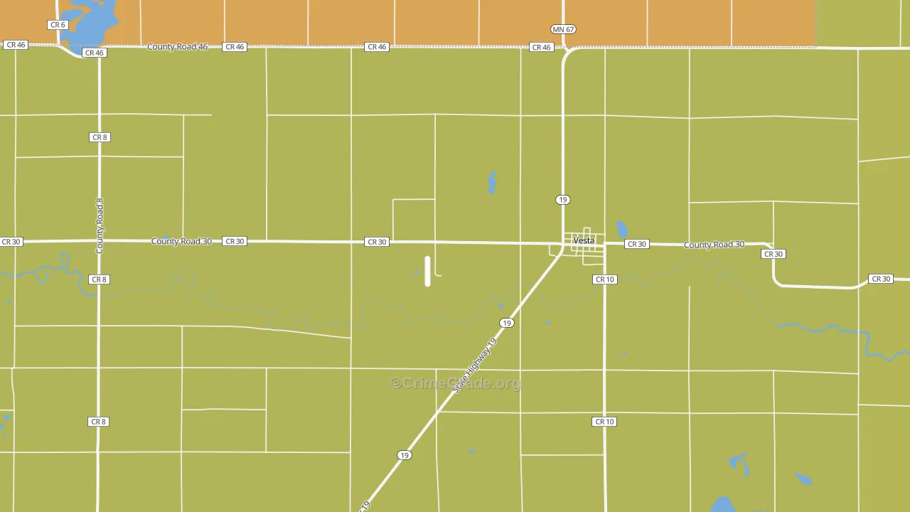 Vesta, MN Map of Robbery Rates