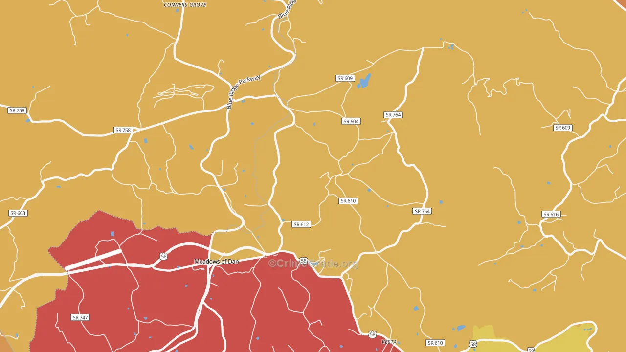 Vesta, VA Map of Robbery Rates
