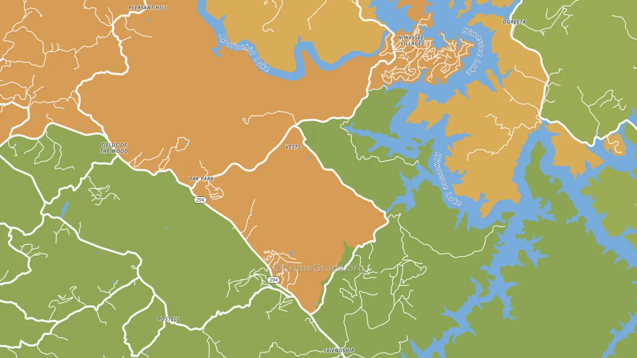 Vests, NC Map of Robbery Rates