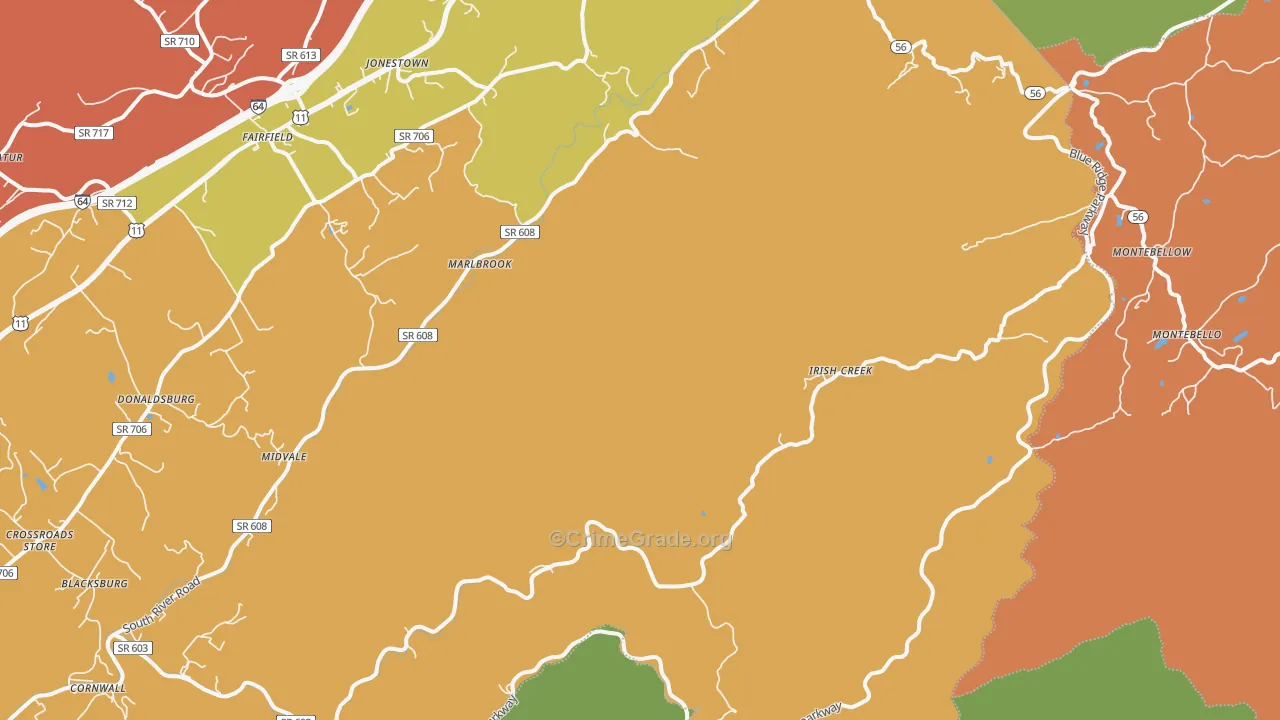 Vesuvius, VA Map of Robbery Rates