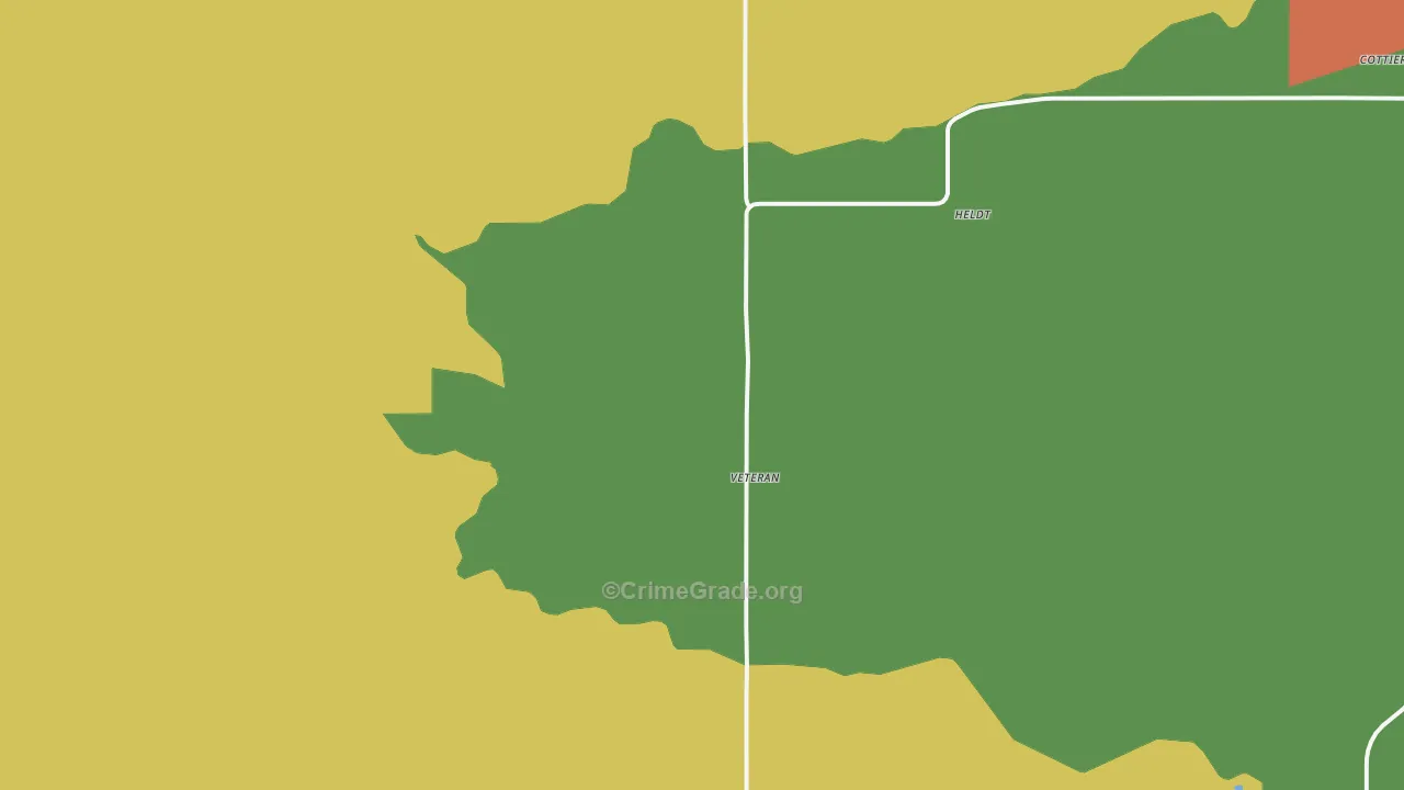 Veteran, WY Map of Robbery Rates