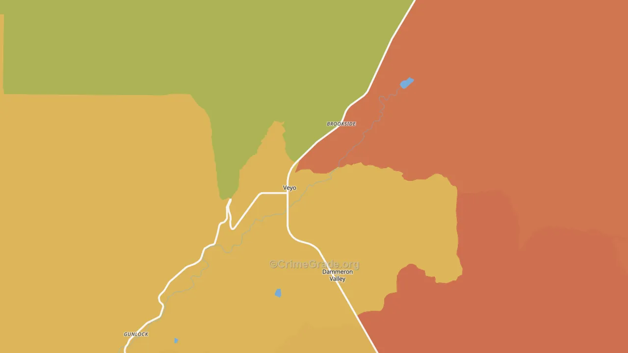 Veyo, UT Map of Robbery Rates