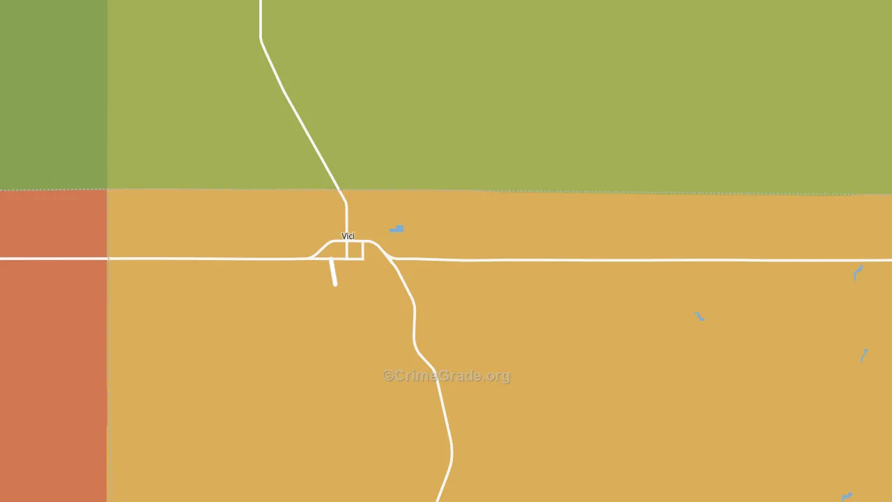 Vici, OK Map of Robbery Rates