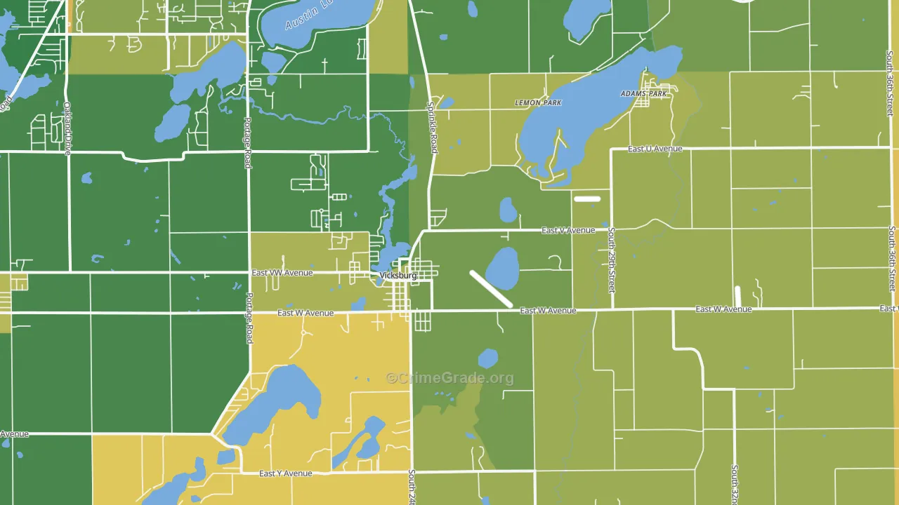 Vicksburg, MI Map of Robbery Rates