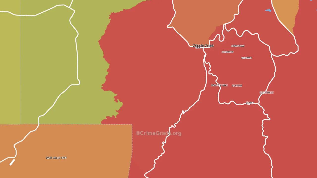 Victor, CO Map of Robbery Rates