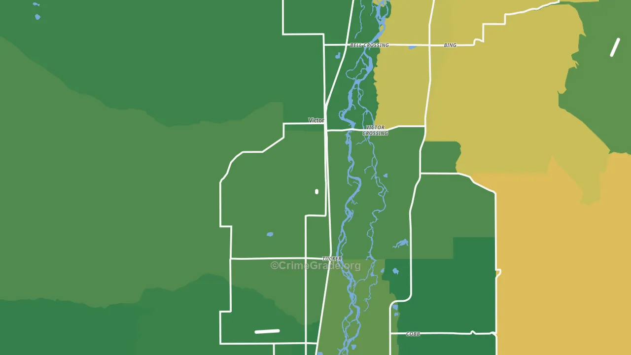 Victor, MT Map of Robbery Rates