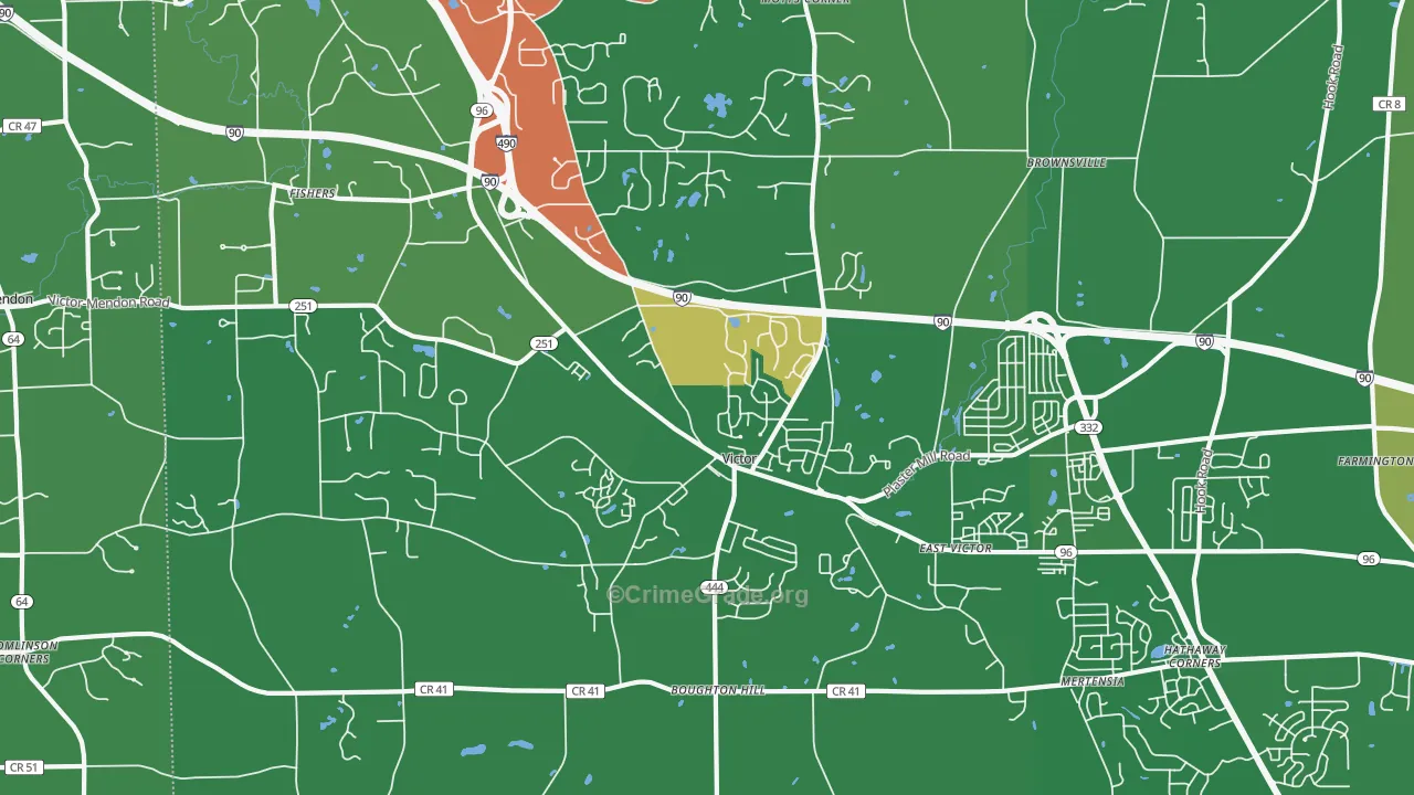 Victor, NY Map of Robbery Rates