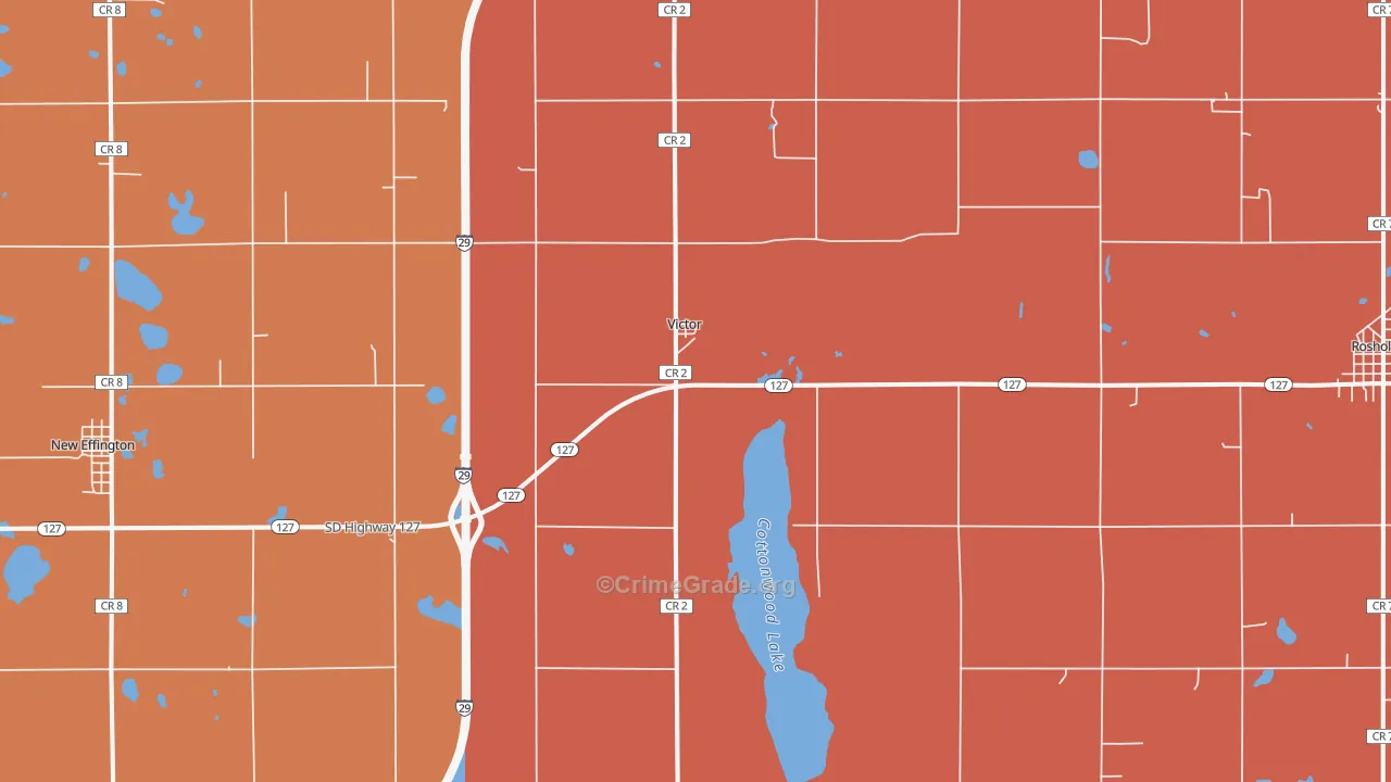 Victor, SD Map of Robbery Rates
