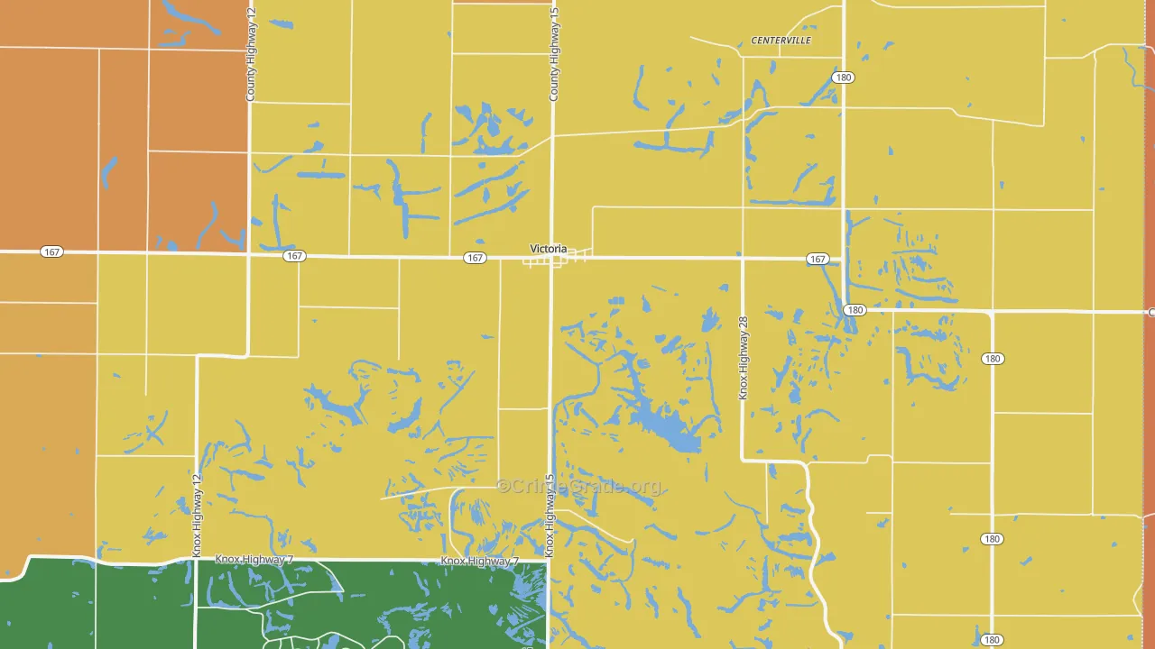 Victoria, IL Map of Robbery Rates