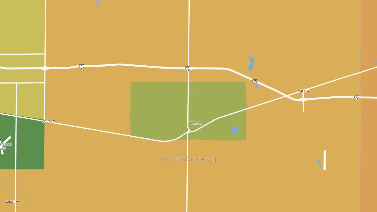 Victoria, KS Map of Robbery Rates