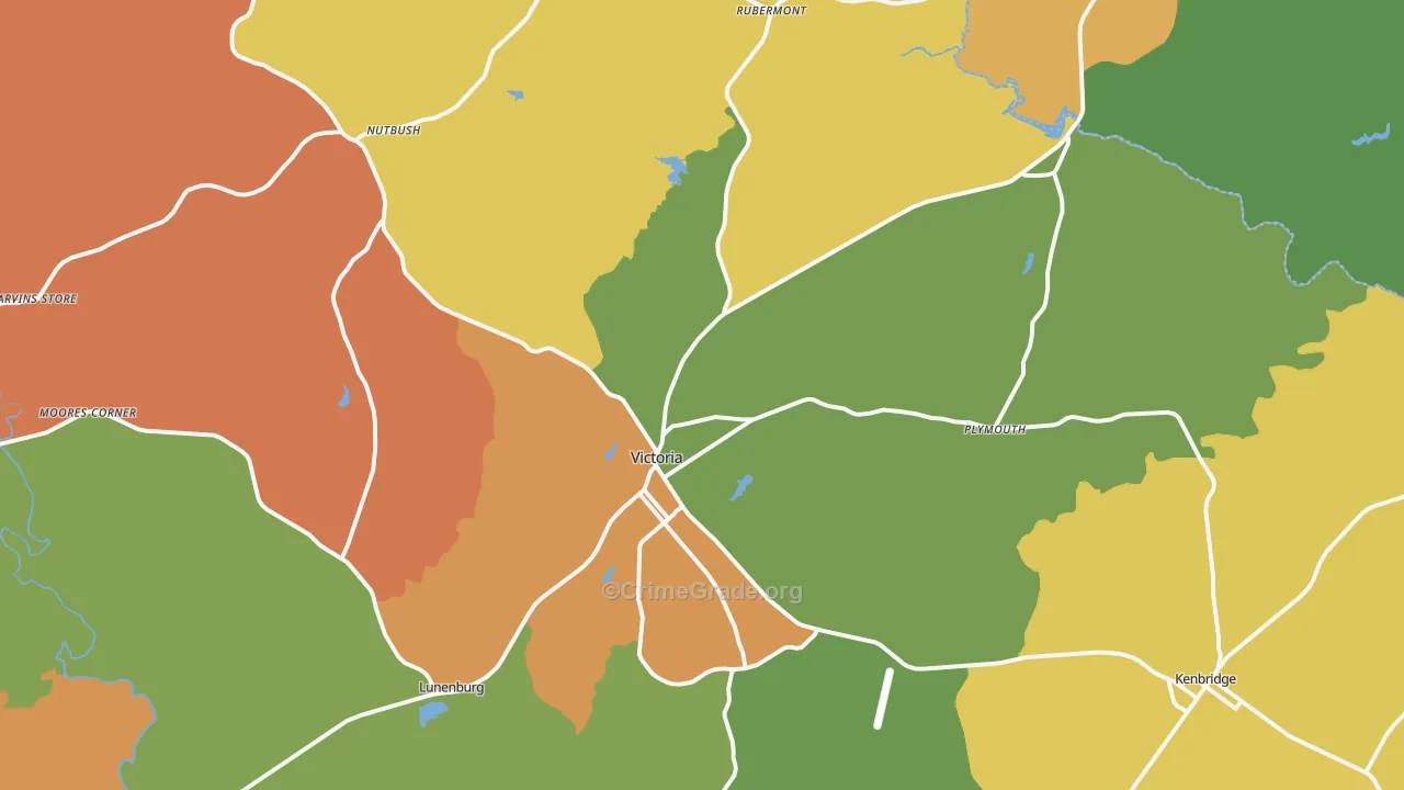 Victoria, VA Map of Robbery Rates