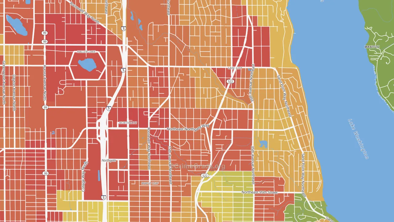 Victory Heights, Seattle, WA Map of Robbery Rates