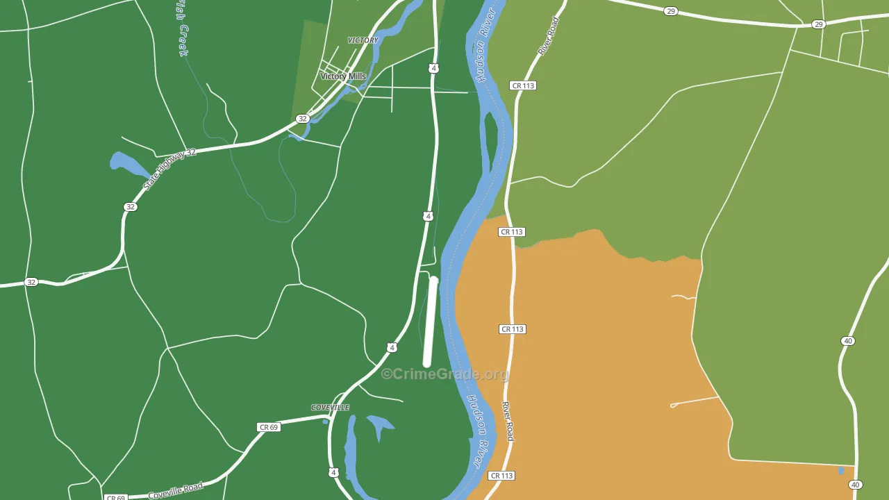 Victory Mills, NY Map of Robbery Rates