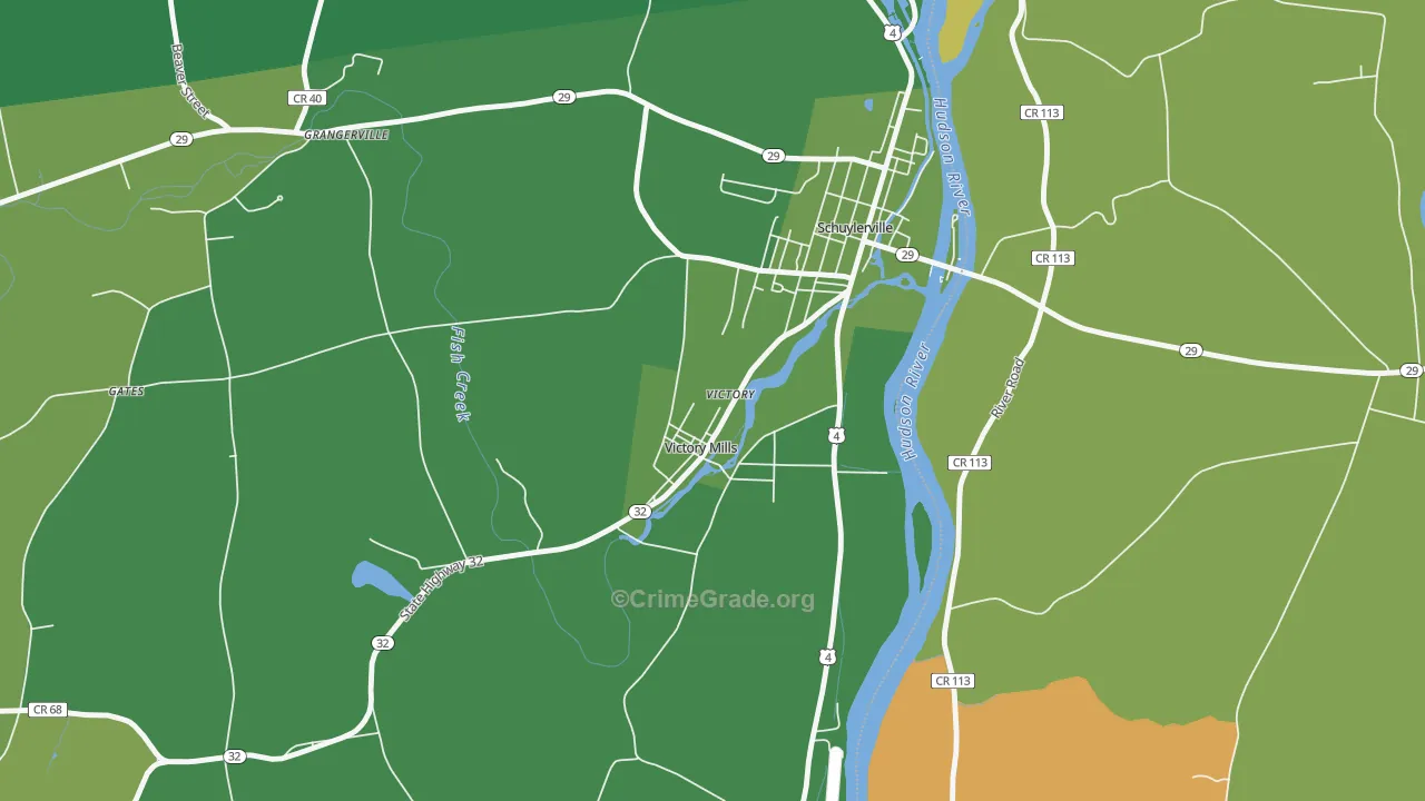 Victory, NY Map of Robbery Rates