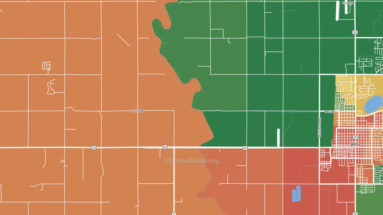 Victory, OK Map of Robbery Rates
