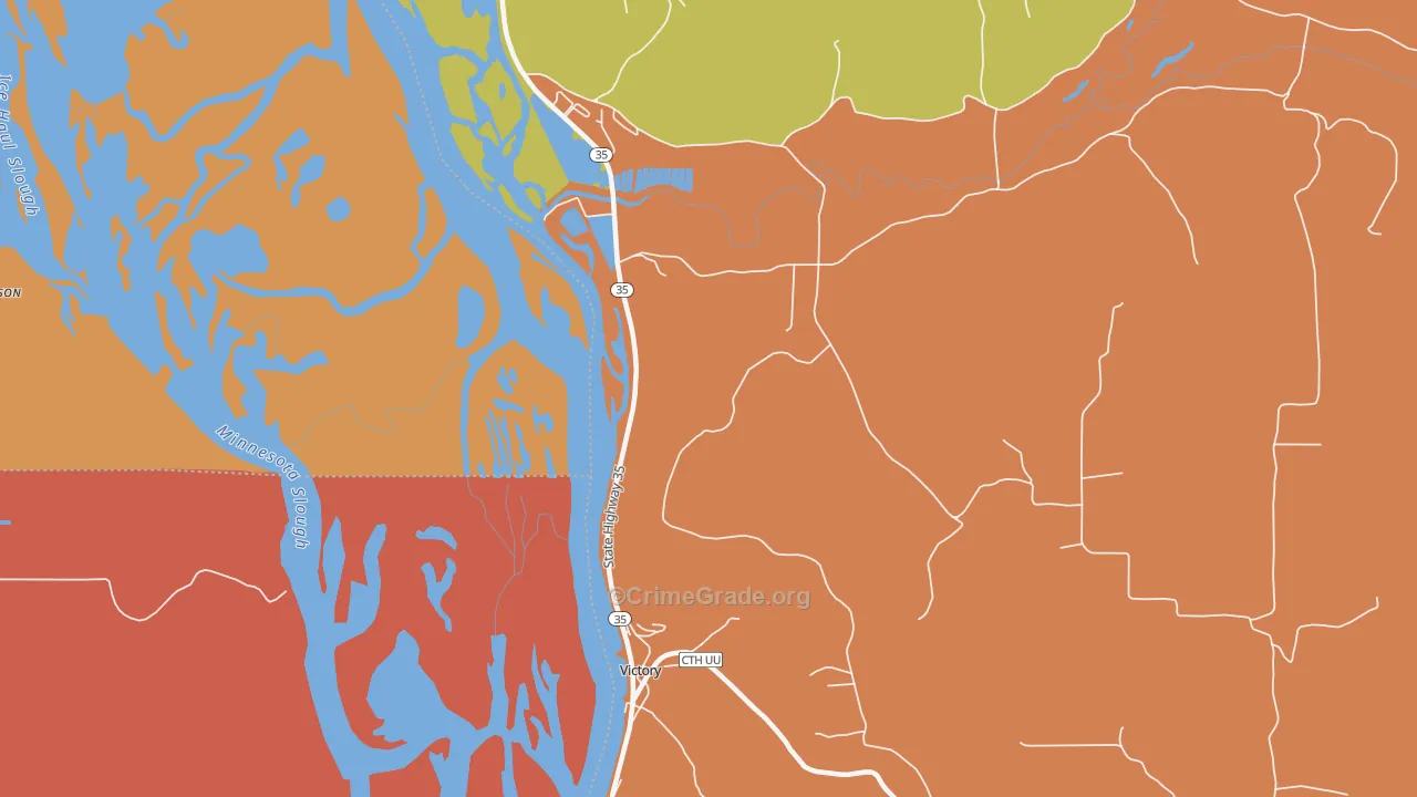 Victory, WI Map of Robbery Rates