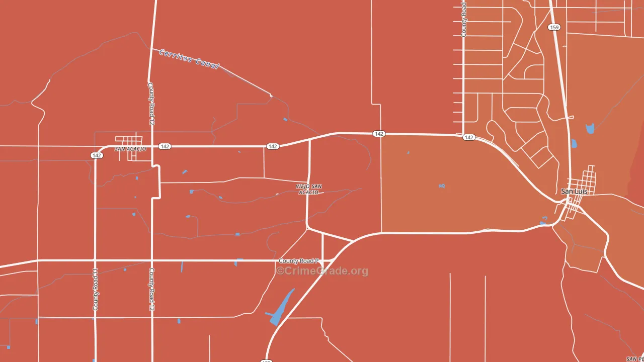Viejo San Acacio, CO Map of Robbery Rates